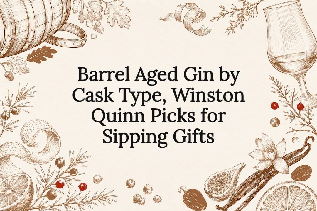 Barrel aged gin decorative title card