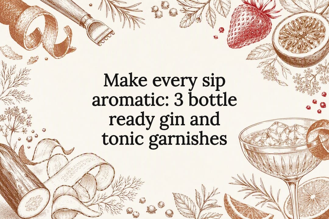 Gin garnish title card with citrus and botanicals