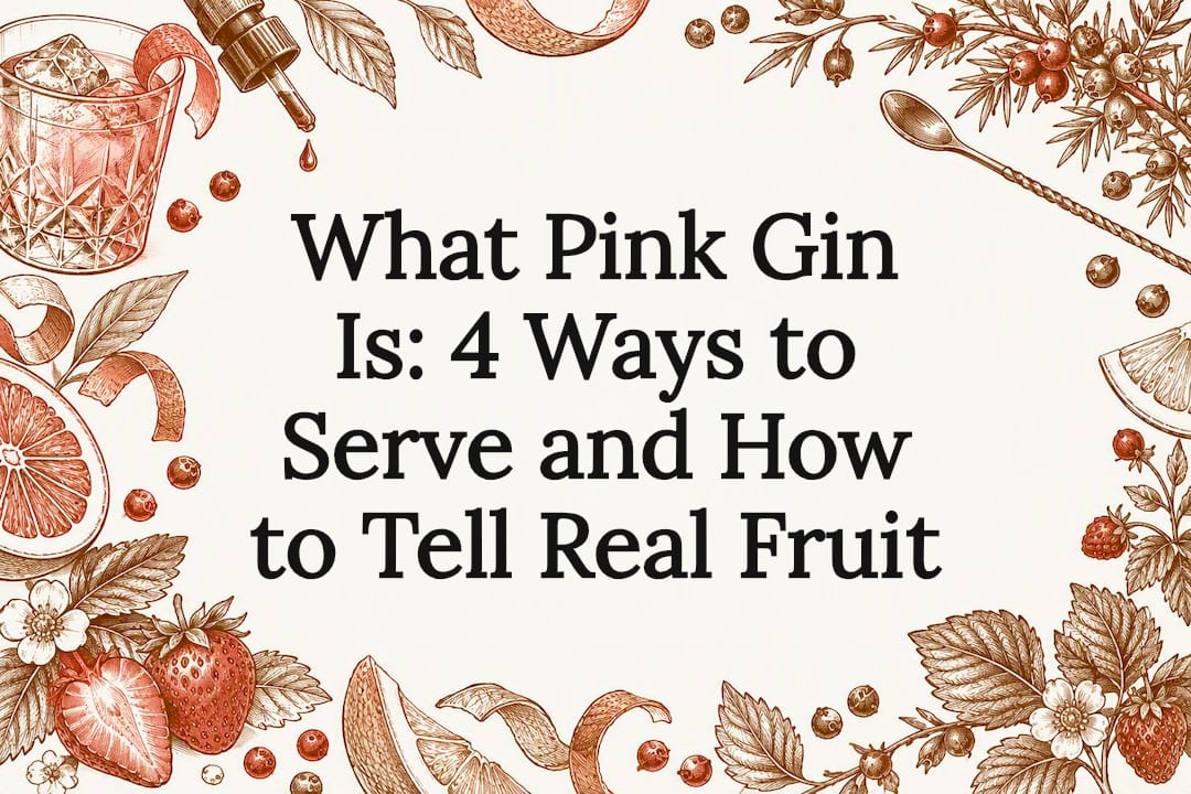 Decorative pink gin title card