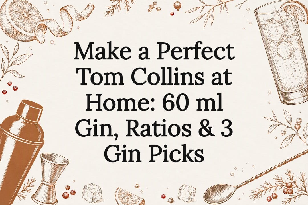 Decorative Tom Collins recipe title card