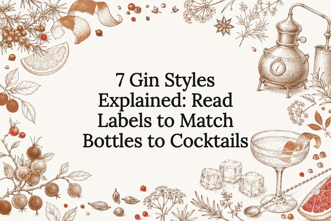Seven gin styles title card illustration