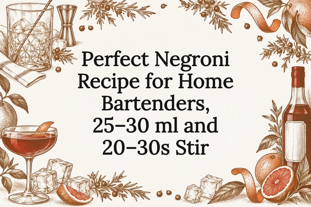 Decorative Negroni recipe title card