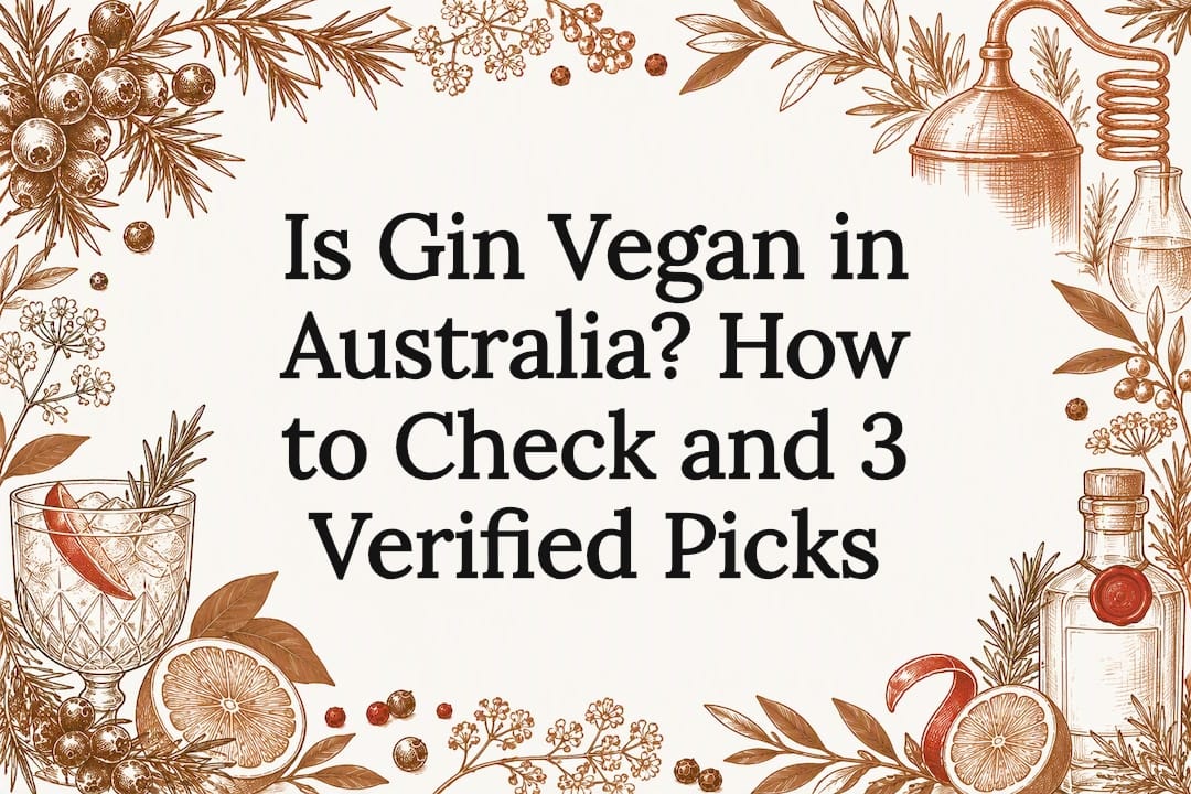 Decorative vegan gin title card illustration
