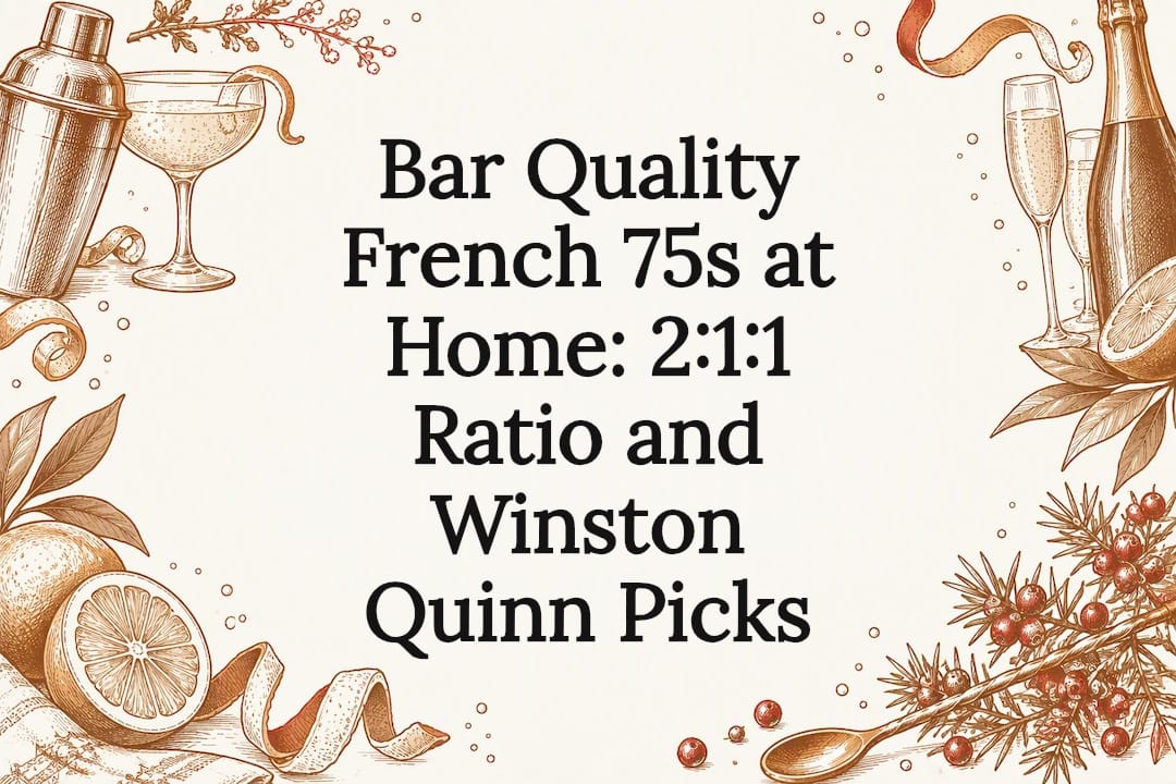 Decorative French 75 cocktail title card